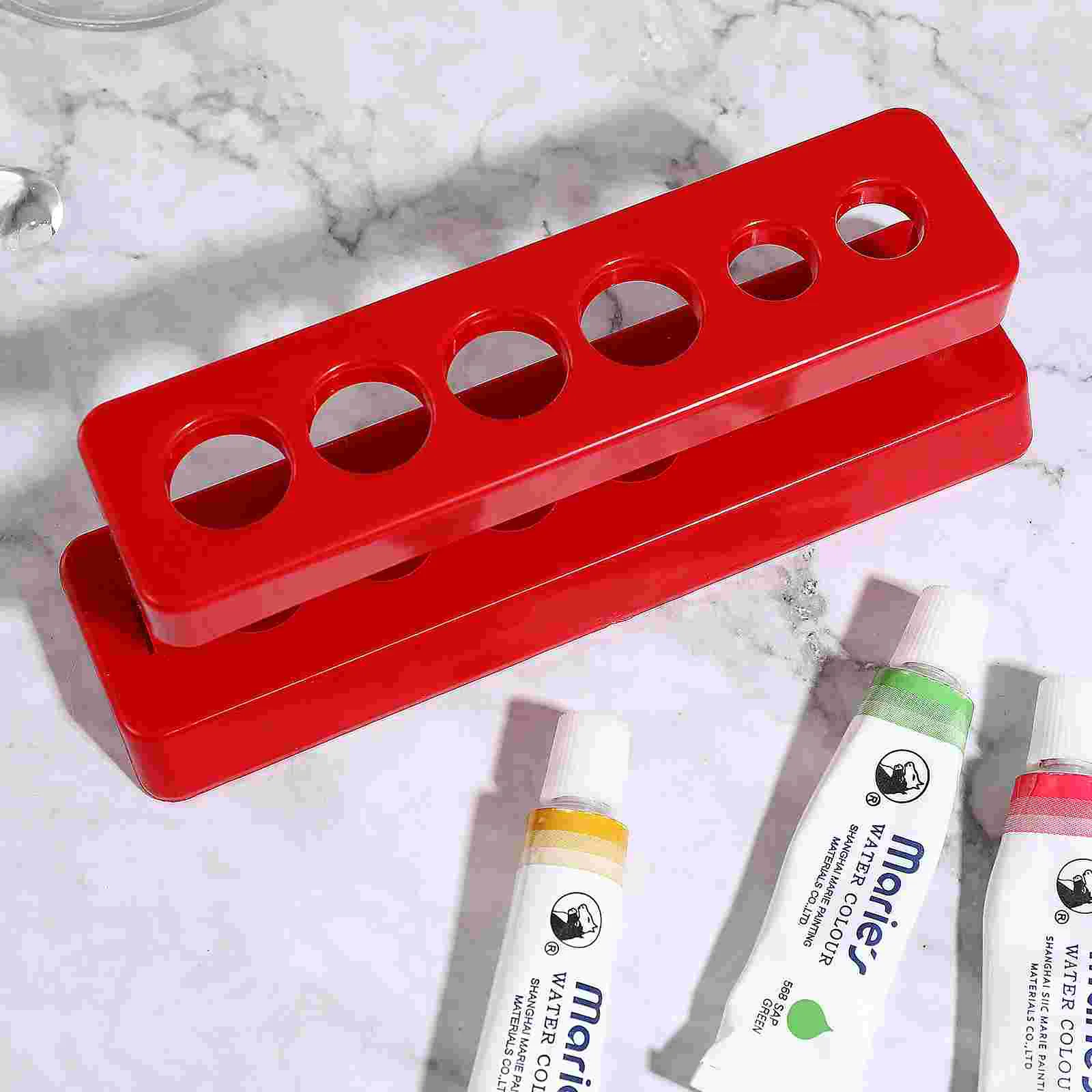 

iplusmile 3 Pcs Plastic Test Tube Holder Portable Llightweight Test Tube Storage Rack 6-hole/Each for Science Experiment