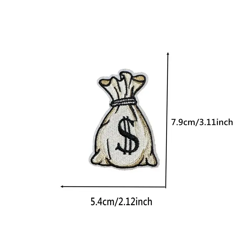 1 szt. Portfel haftowane naszywki naprasowanki na odzież naklejki DIY akcesoria woreczki dolarowe haftowane hafty