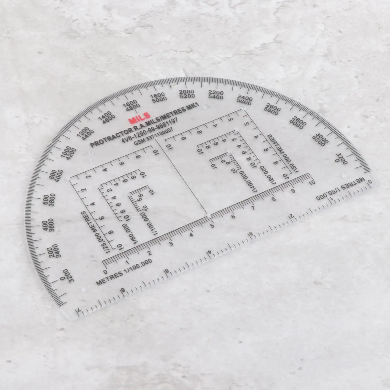Coordinate Grid Reader Clear Drawing Ruler Reading Protractor for Architecture