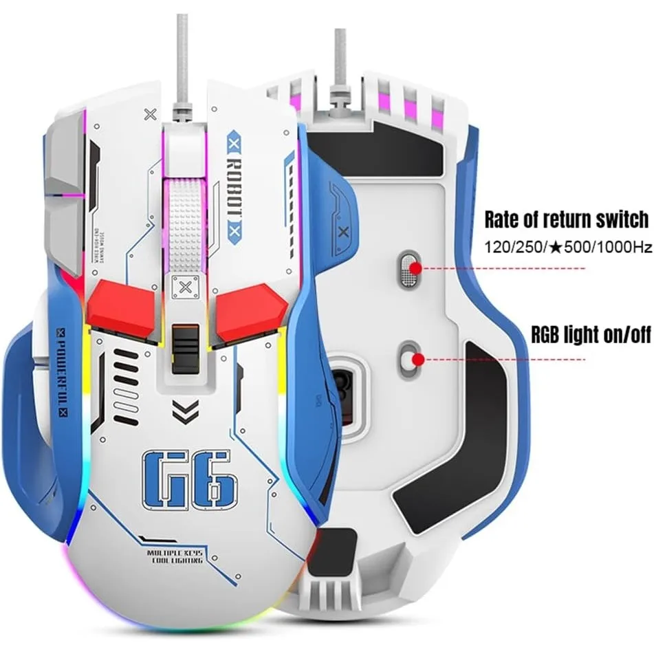 

Free Wolf G6 Rechargeable Wireless Gaming Bluetooth Tri - Mode Mouse