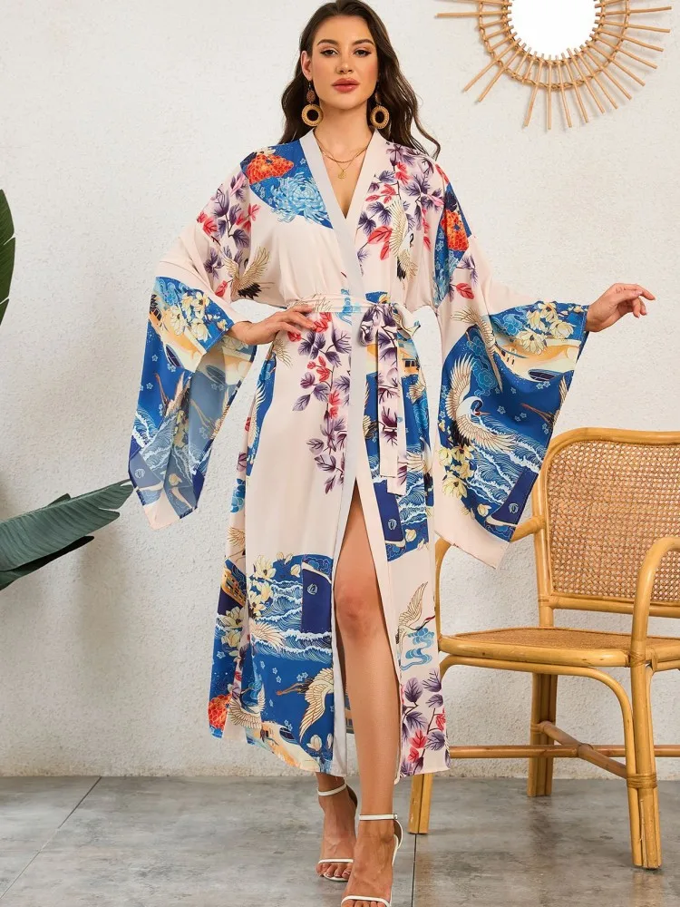 

Japanese Kimono Yukata Kimono Coat Cardigan Fashion Blouse Women Long Cardigan Haori Traditional Kimonos Dress Shirt