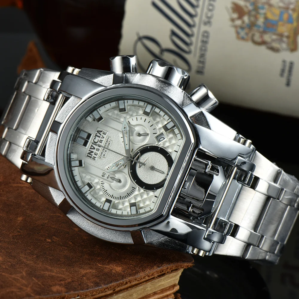 Hot Sale Invicta Reserve Brand Watches For Mens Big Dial Multifunction Chronograph WristWatch Fashion Business Quartz AAA Clocks