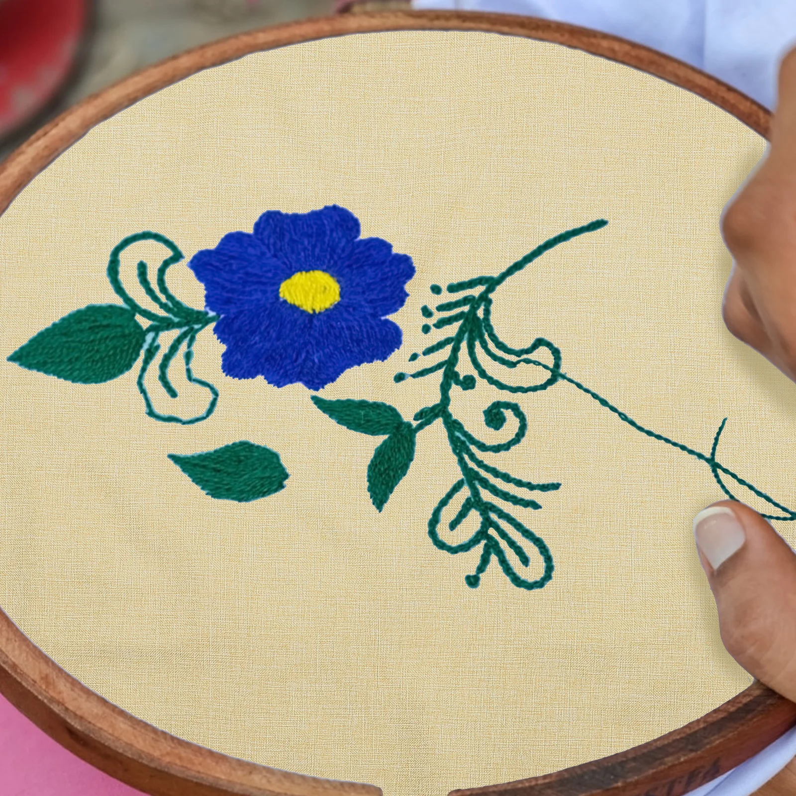 

Beige Cross-Stitch Linen Fabric Multi-Function Household Embroidery Cloth Wear Resistant Washable Linen for DIY Crafts Home