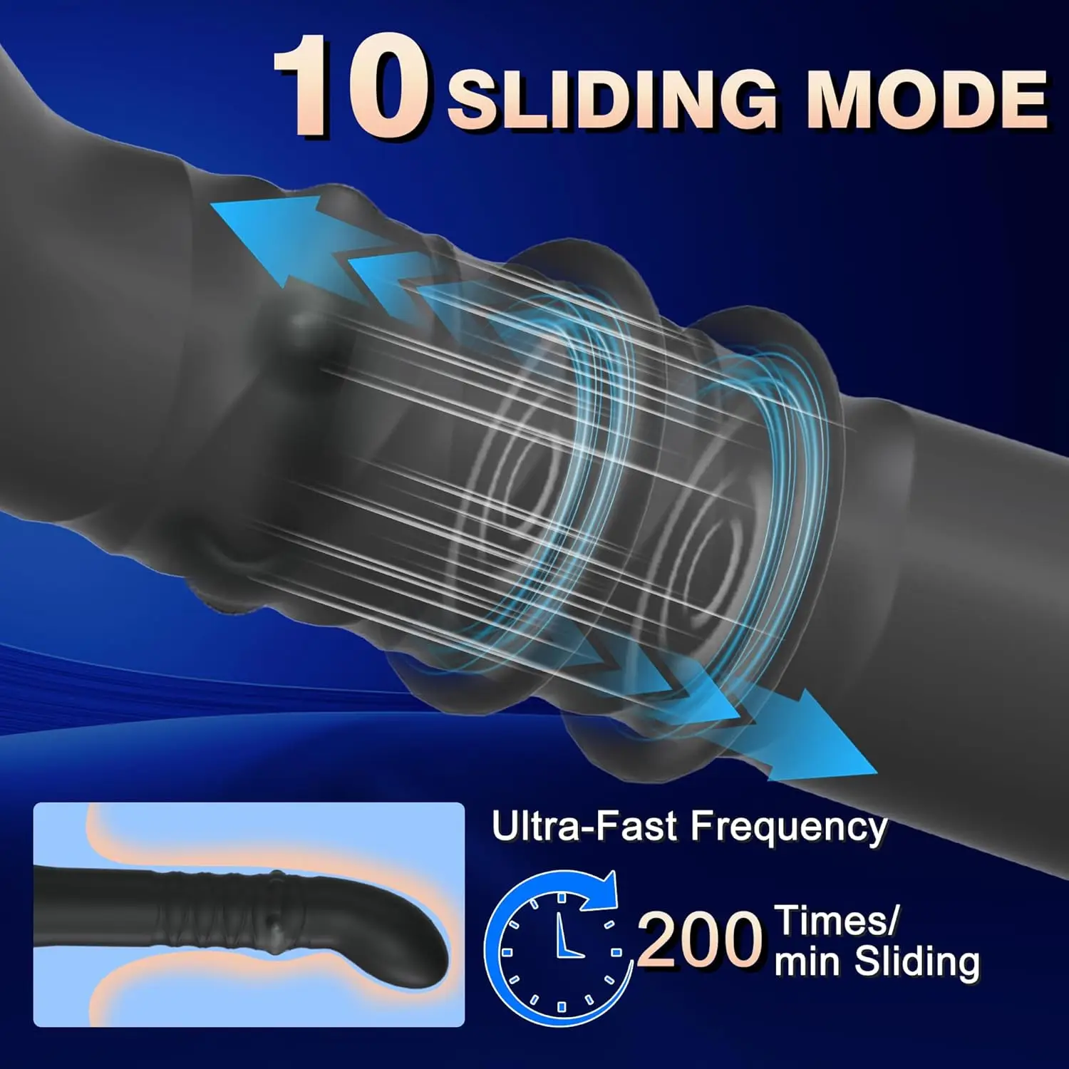 Wibrator do masażu prostaty, męski zabawka erotyczna, sztuczny penis, masażer prostaty, wibrator punktu G z 10 trybami oscylacji, 10 trybami przesuwania i 10 trybami wibracji.