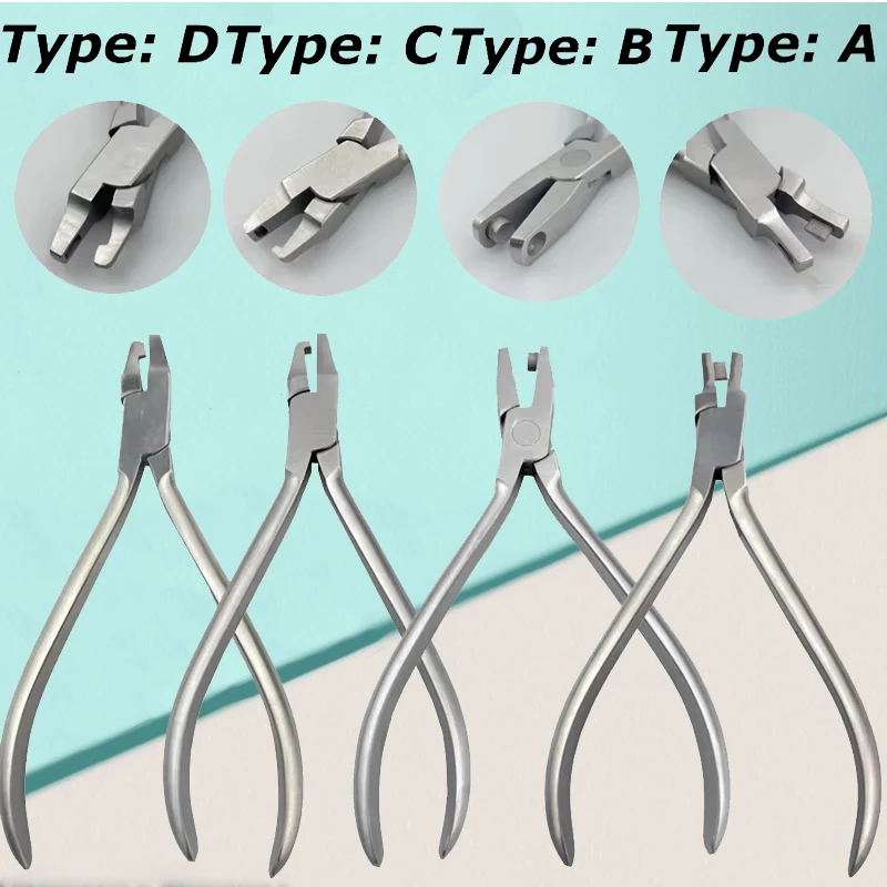 

4 шт., стоматологические ортодонтические прозрачные плоскогубцы для выравнивания, дырокол, термоформовочные щипцы, невидимый фиксатор, вырез в форме полумесяца, лингвальное отверстие