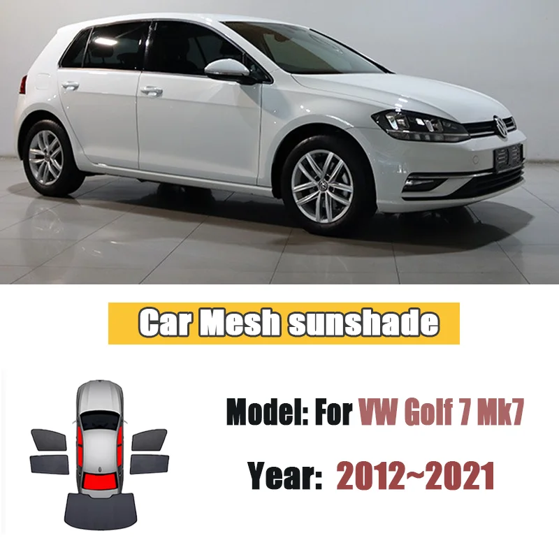 Visor For Volkswagen VW Golf 7 Mk7 2012~2021 Car Mesh Sun Shade Heat Insulation Net Mesh UV Protection Car Shading Accessories