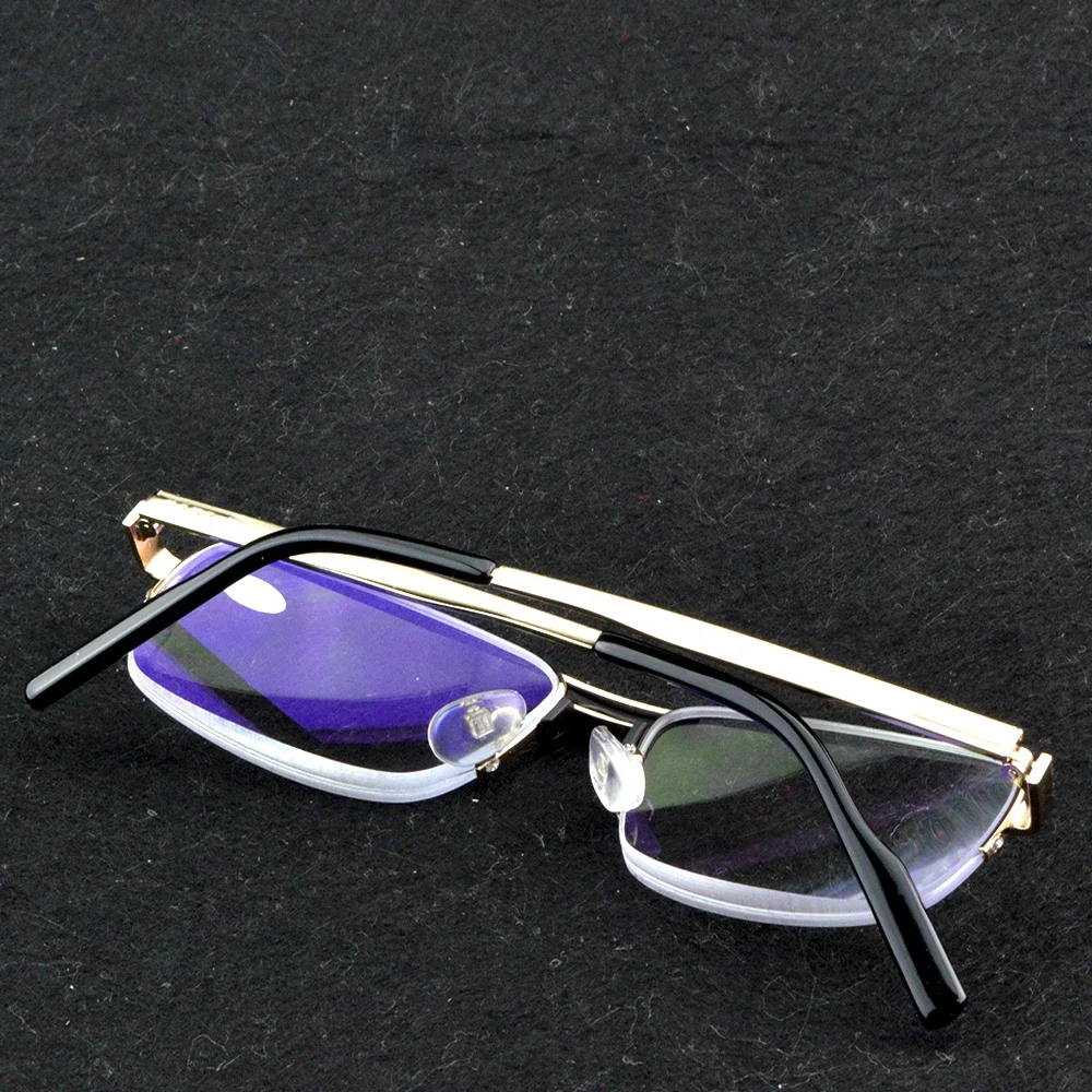 Clara Vida High Class Shallow Glasses Golden Half Rim Harm Ray Resistant Men Pilot Reading Glasses +1 +1.5 +2 +2.5 +3 +3.5 +4