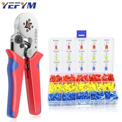 Ferrule Crimping Tool Sets HSC8 6-4 0.25-10mm² 23-7AWG Electrical Crimper Plier with 1020pcs Wire End Crimp tube Terminals Box