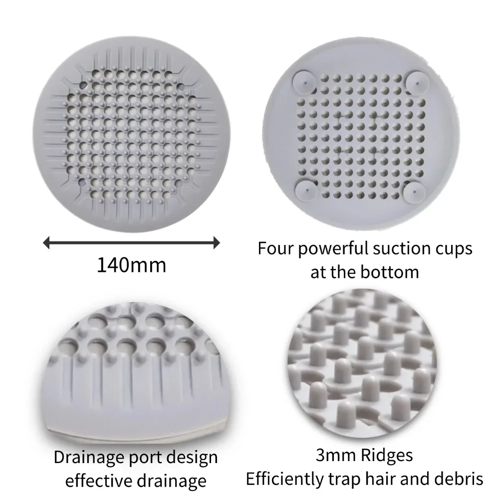 1/2/4Pcs Shower Drain Hair Catcher Drain Cover Bathroom Tub with Suction Cup 5.5 Inches Silicone Sink Strainer Suit for Bathtub