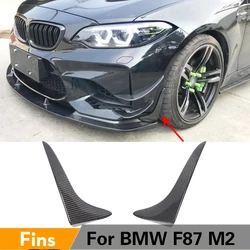 Carbon Fiber Front Bumper Lip Spoiler Splitters For BMW F87 M2 2016 - 2020 Cupwings Winglets Canards Fins