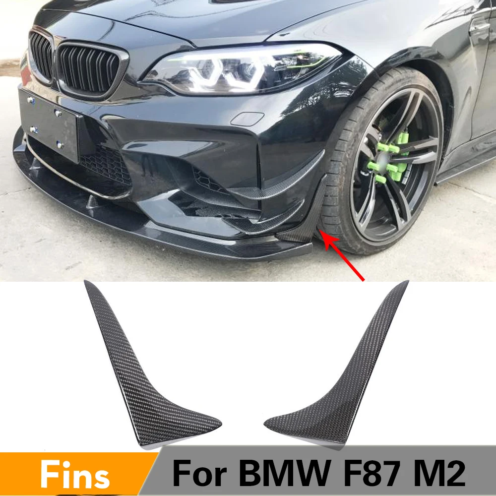 Carbon Fiber Front Bumper Lip Spoiler Splitters For BMW F87 M2 M2C Competition 2016 - 2020 Cupwings Winglets Canards Fins