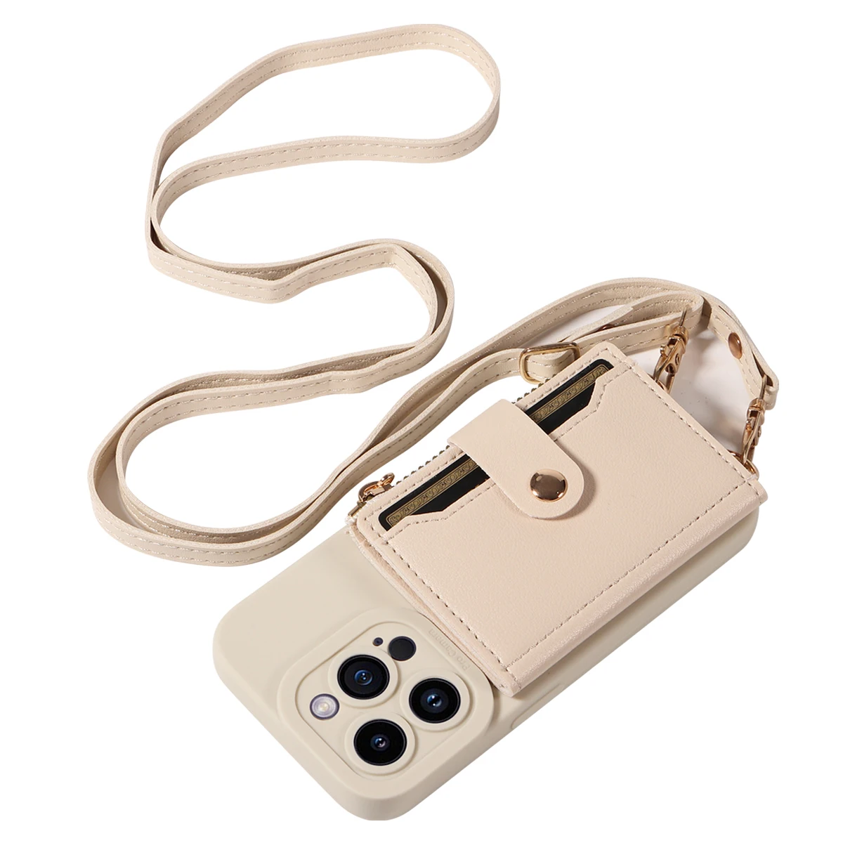 Faux Leather Phone Case for IPhone16promax15 14 13 12 11Plus Mini 7 8plus XSMAX XR Crossbody Anti-drop with Mirror Wallet Cover