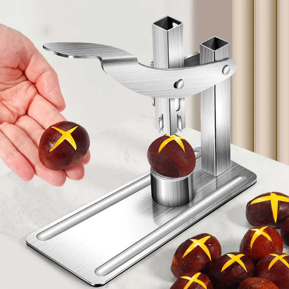 

Press Type Chestnut Cutter Stainless Steel Nut Opener For Walnuts Manual Kitchen Gadget Convenient Desktop Use