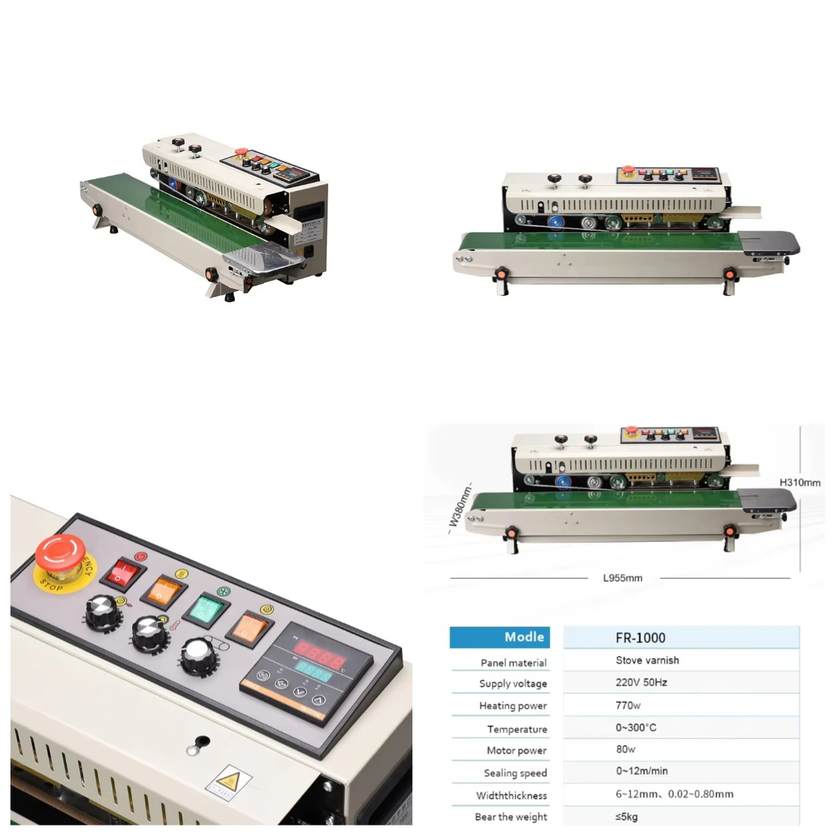 

STLZhuoyu FR-1000 Sealing Machine Plastic Film Factory Price Continuous Heat Sealer Plastic Bags Band Sealing Machine