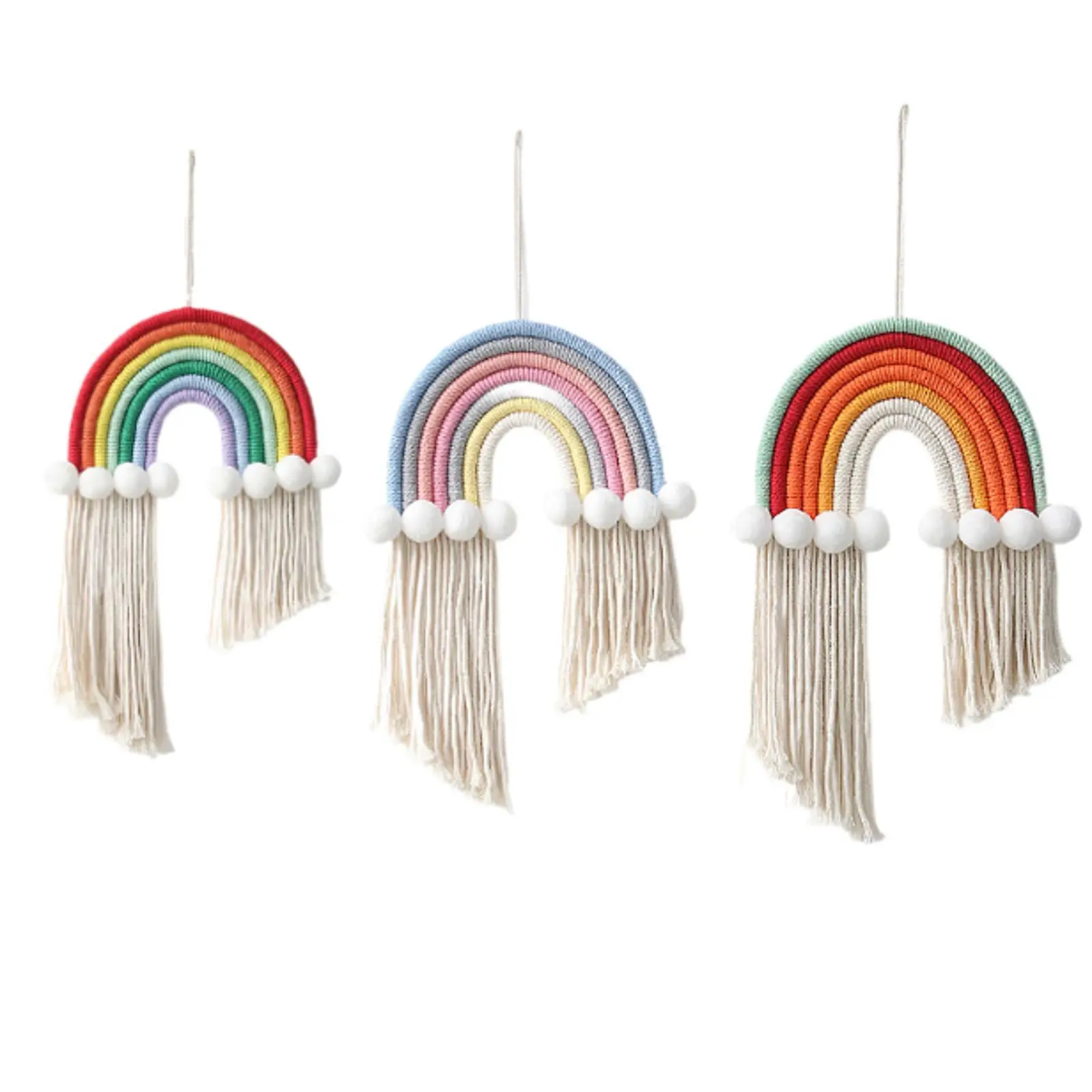 Rainbows Wall Decor Creative Weaving Ornament for Nursery Baby Rooms Party