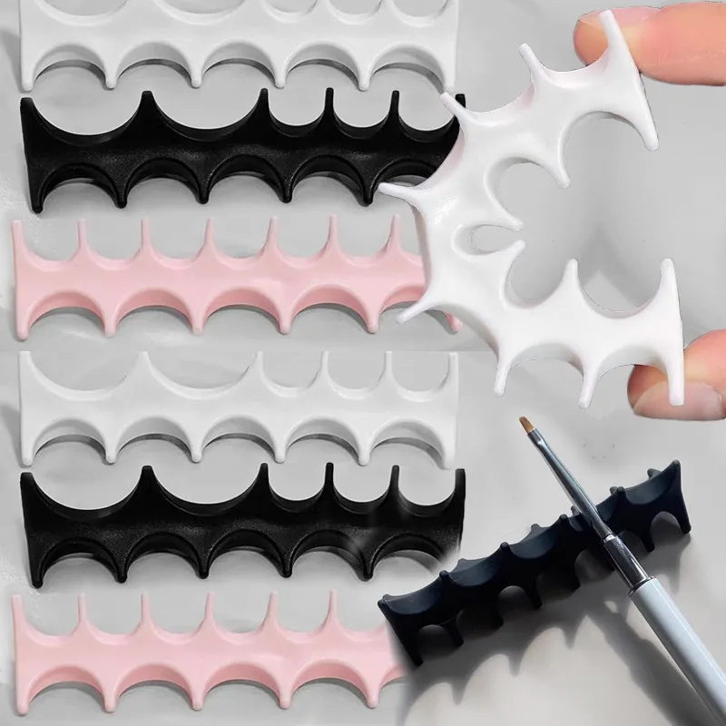 1/3개 선반형 페인팅 펜 거치대 네일 브러쉬 랙 부드러운 실리콘 네일 펜 홀더 스탠드 UV 젤 브러쉬 디스플레이 전시 선반 도구