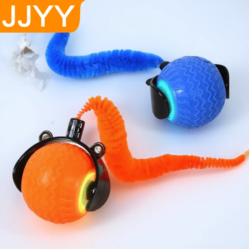 Bola interactiva LED inteligente giratoria automática para gatos, juguete para mascotas juguetón para evitar obstáculos