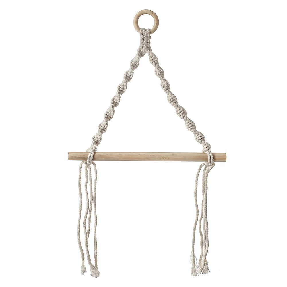 Nordic Wall Hangs Wooden Stick Bedroom Sitting Room Adornment to Braid By Hand Home Decoration Paper Towel Holder