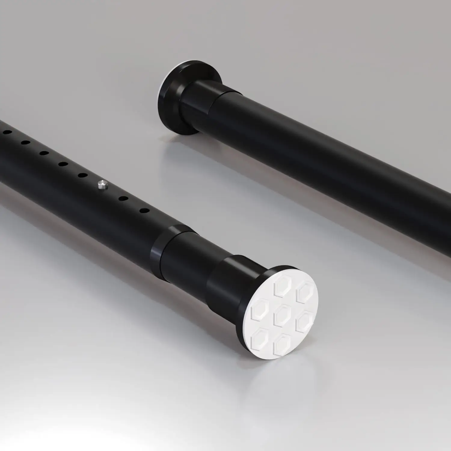 

Tension Shower Curtain Rod 28-43.3 Inch Adjustable Spring Rod for Bathroom Room Divider Non-slip No Drilling Black Matte