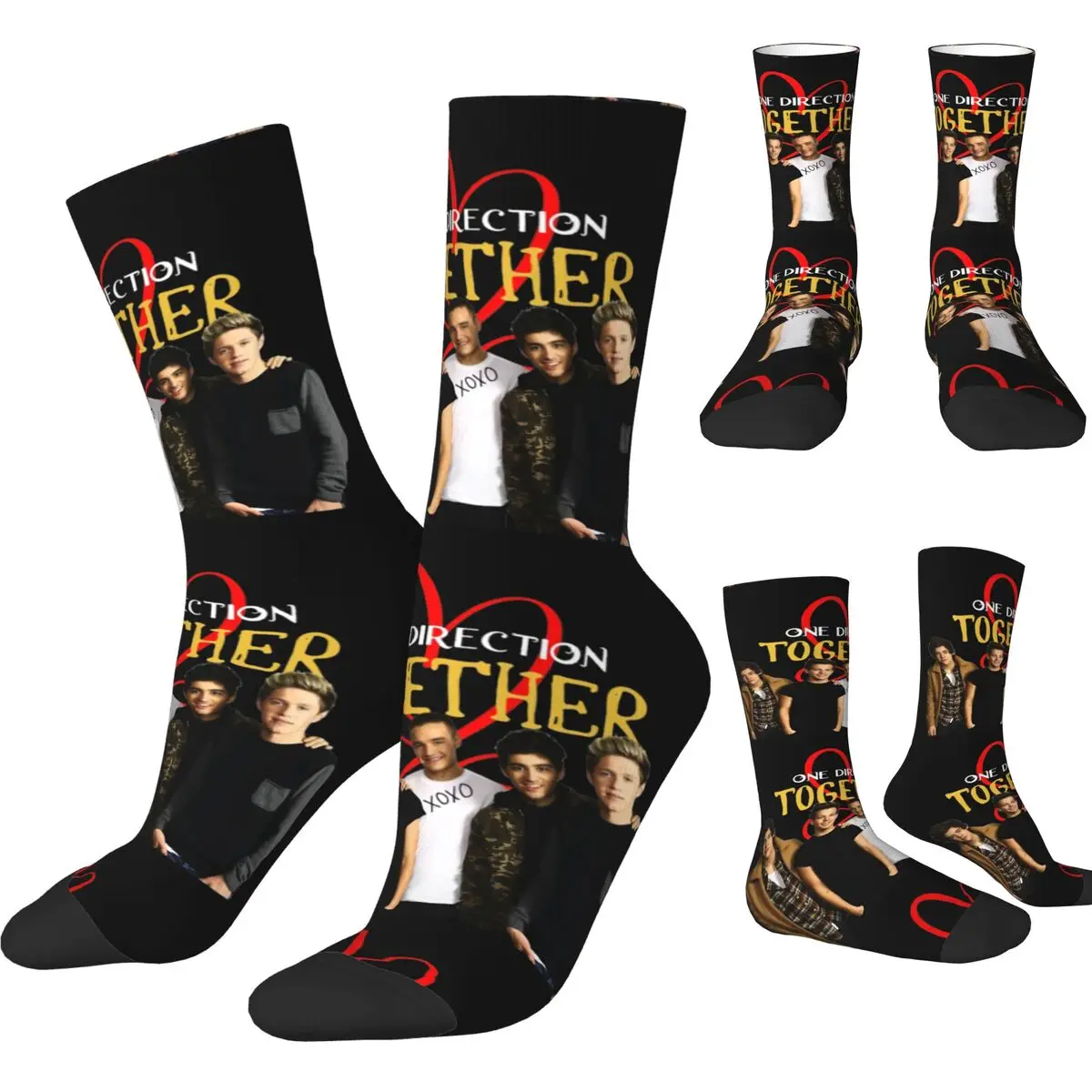 Autumn Winter Fashion Unisex Ones Music And Directions LOVE TOGETHER Socks Sweat Absorbing Basketball Socks