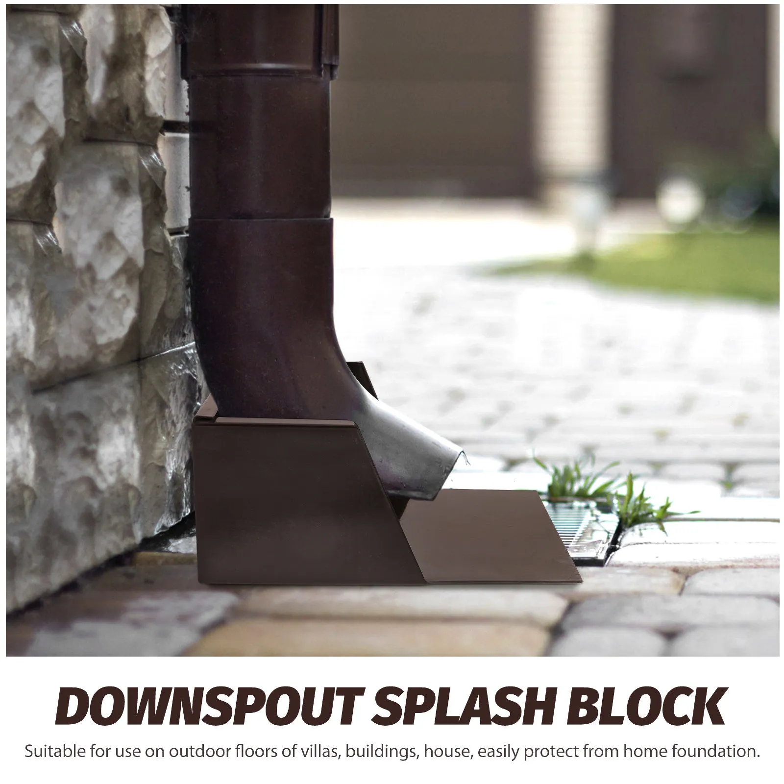 Aluminum Rainwater Diverter Large Capacity Splash Guard for Downspouts Effective Water Collection Tray Outdoor Drainage Pan Rain