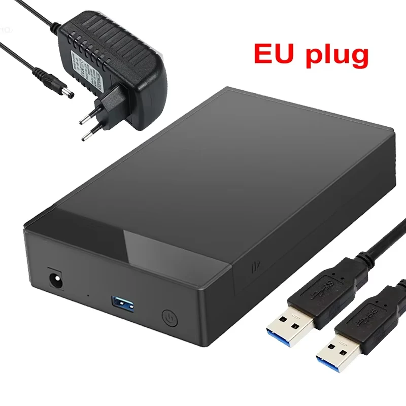 2,5/3,5 Zoll HDD/SSD-Gehäuse USB3.0 HUB, unterstützt 20 TB USB-Anschlüsse, externe Festplattenbox für 3,5 2,5 Zoll SATA SSD HDD-Gehäuse