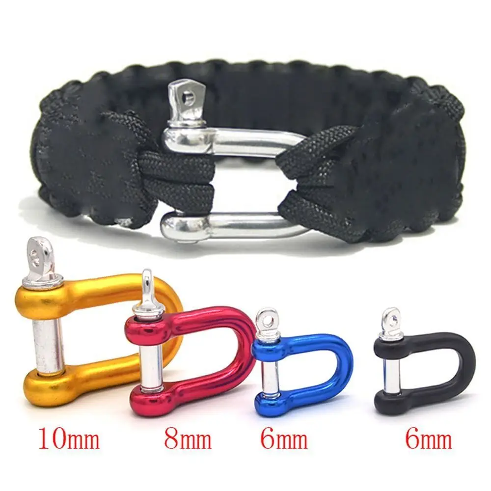 

3 Colors Outdoor Bracelet Buckle Screw Joint Connector Solid Carabiner D Bow Staples Key Ring Keychain Hook