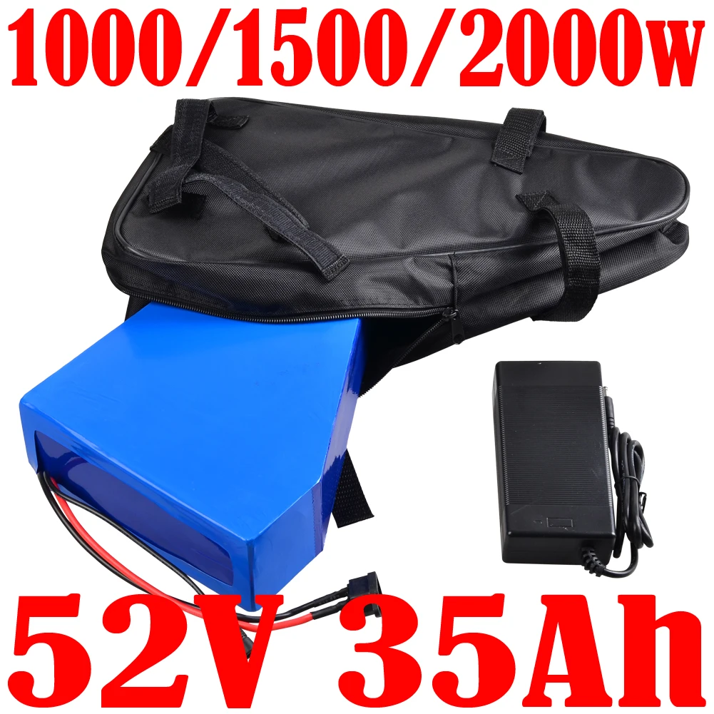 

ebike battery 18650 Triangle 48v 52v 30ah 35ah 40ah electric bicycle bike lithium ion battery For 2000W 1500W 1000W Bafang Motor