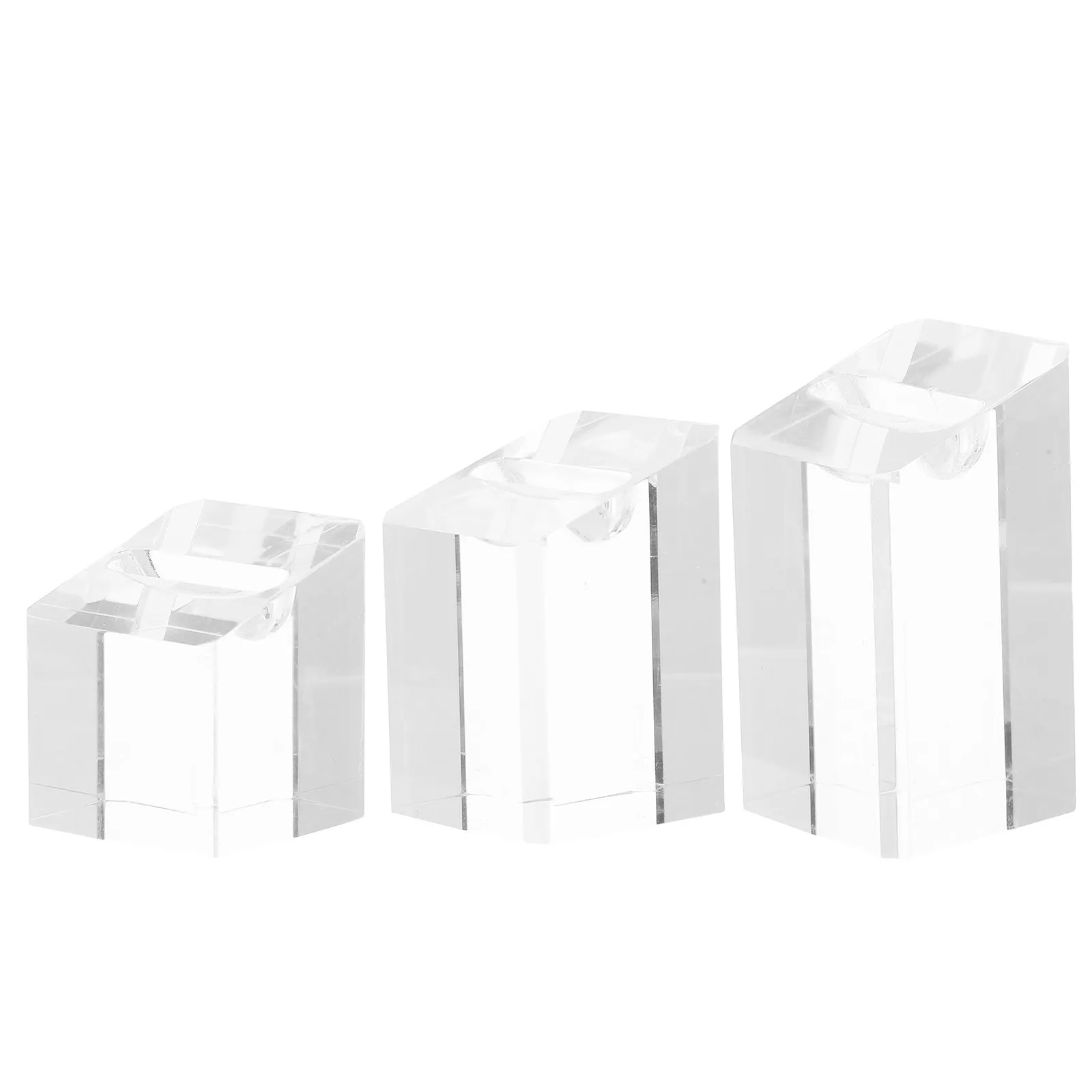 

3Pcs Clear Jewelry Display Stand Acrylic Ring Holder Base Stable Lightweight Ring Presentation Stand for Wedding Decor Photo