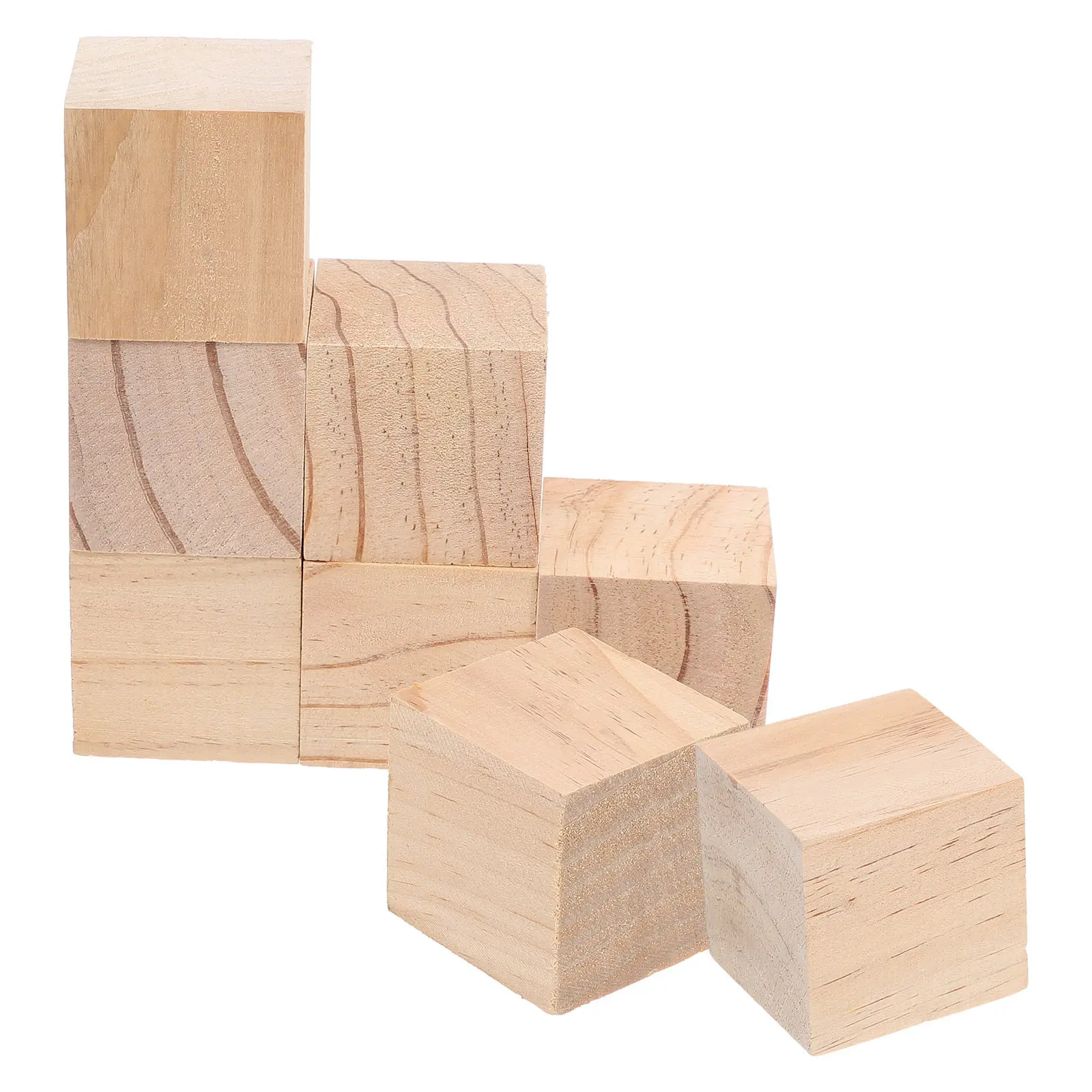 

Набор из 8 натуральных квадратных блоков из соснового дерева, необработанные кубики для резьбы, росписи, поделок и творчества
