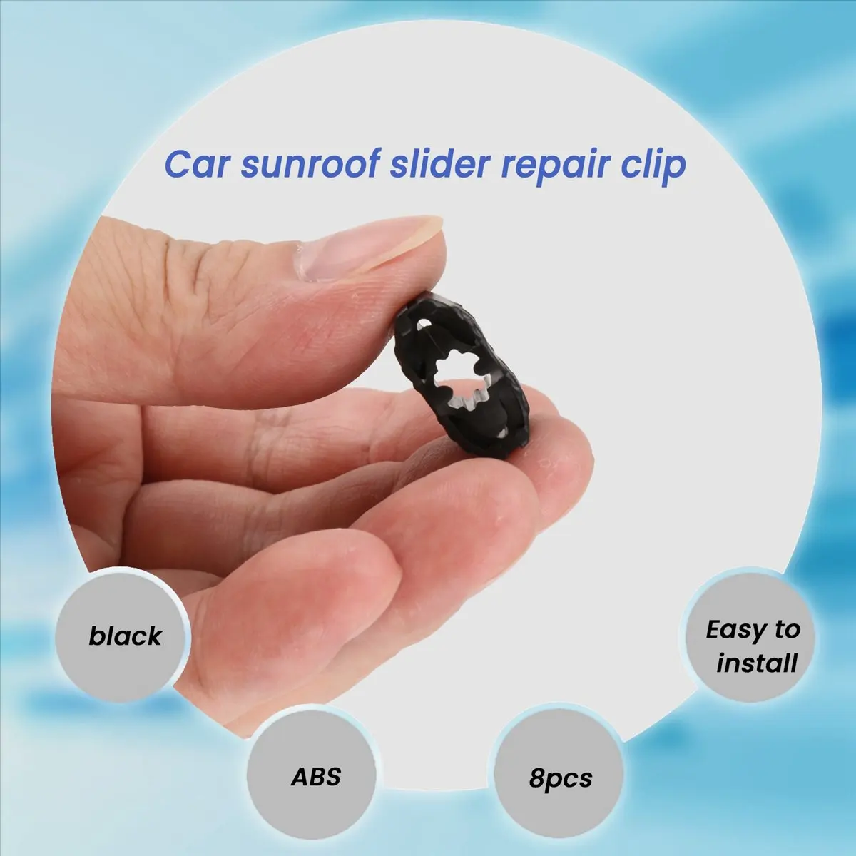 #16N Sunroof Slider Clips,8Pcs Car Sunroof Slider Repair Clips For Renault Megane 3 (Black)