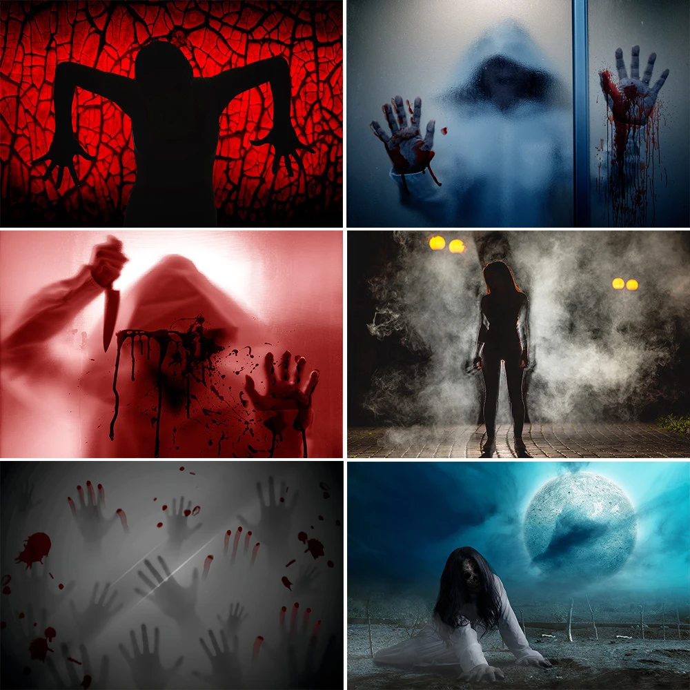 

Beenle Halloween Backdrop Horror Night Moon Forest Cemetery Skeleton Scary Bloody Halloween Photography Background Family Party