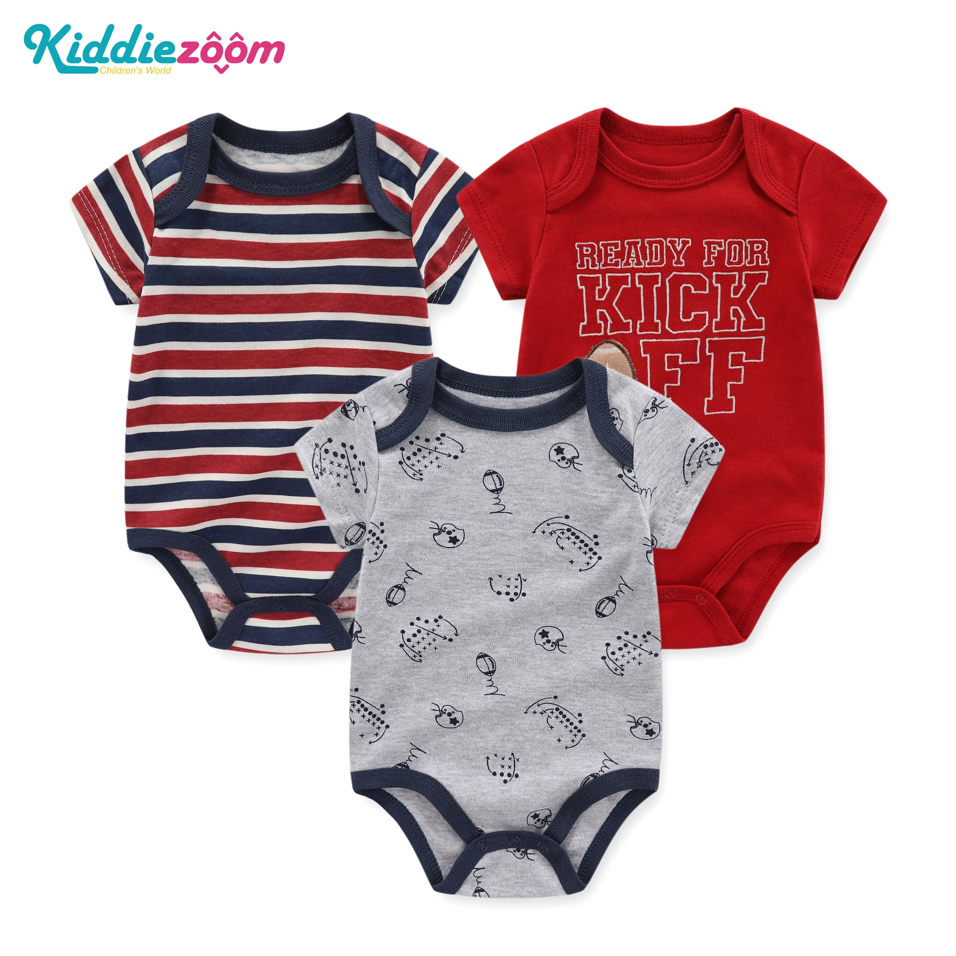 Ropa para bebés recién nacidos, conjunto de 3 piezas, mono de manga corta con dibujos animados, 100% algodón, conjunto esencial para nacimiento de 0