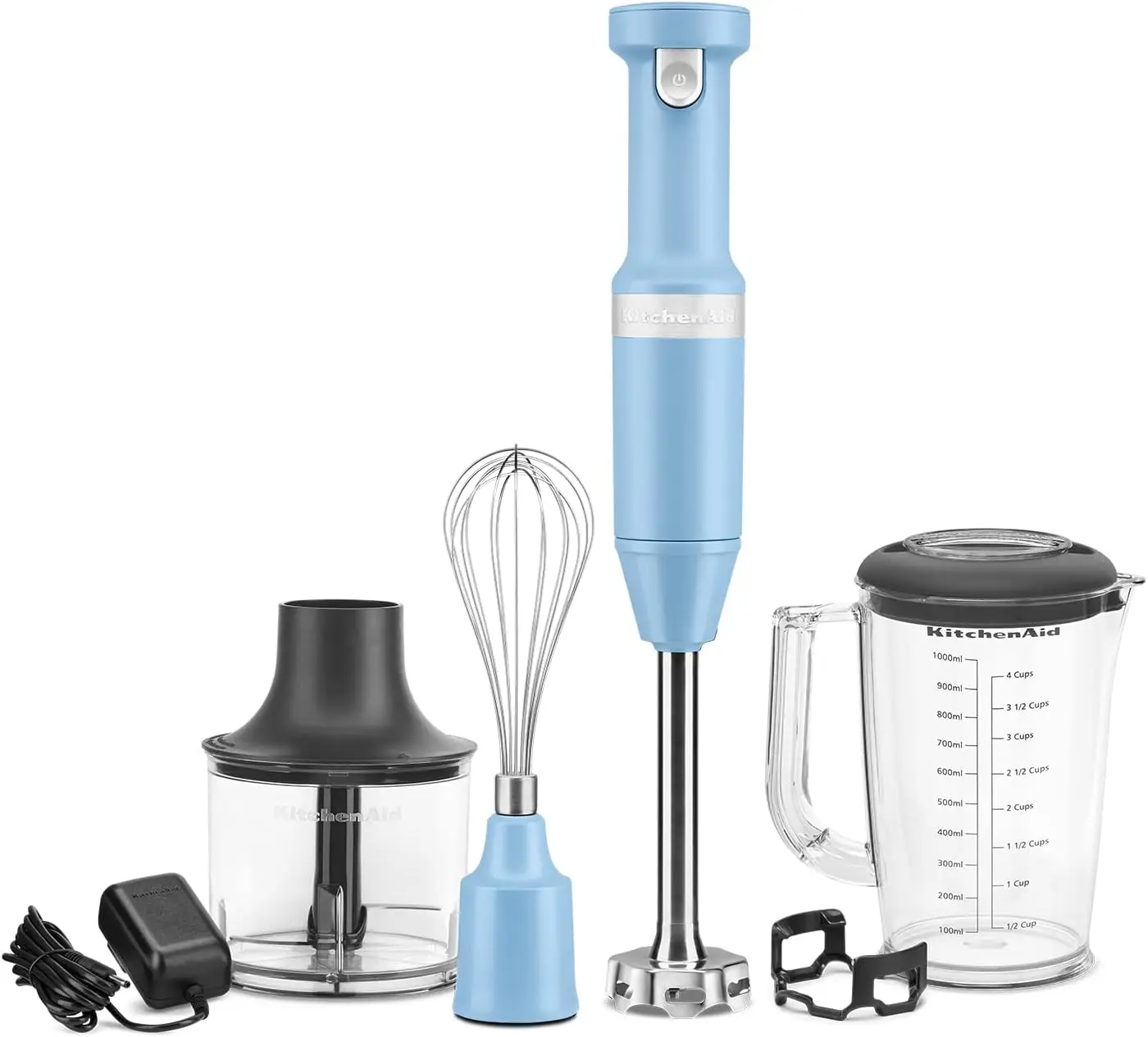 Cordless Variable Speed Hand with Chopper and Whisk Attachment - KHBBV83, Blue Velvet