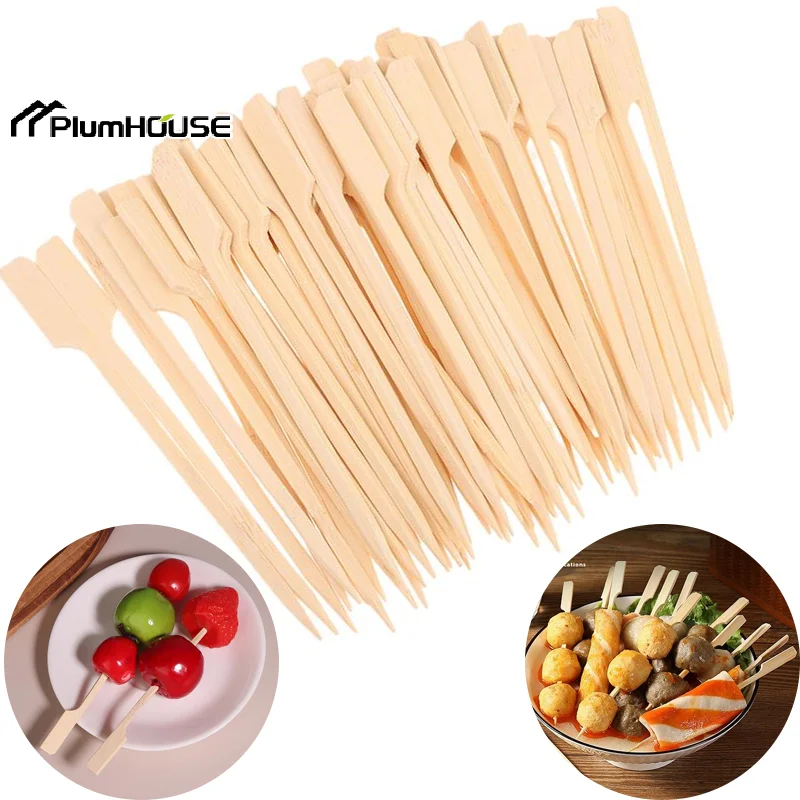 100 قطعة أسياخ من الخيزران كوكتيل يختار المسواك الفاخرة للمقبلات أعواد الطعام الفاكهة شواء مشروبات الحفلات الشوك القابل للتصرف #1