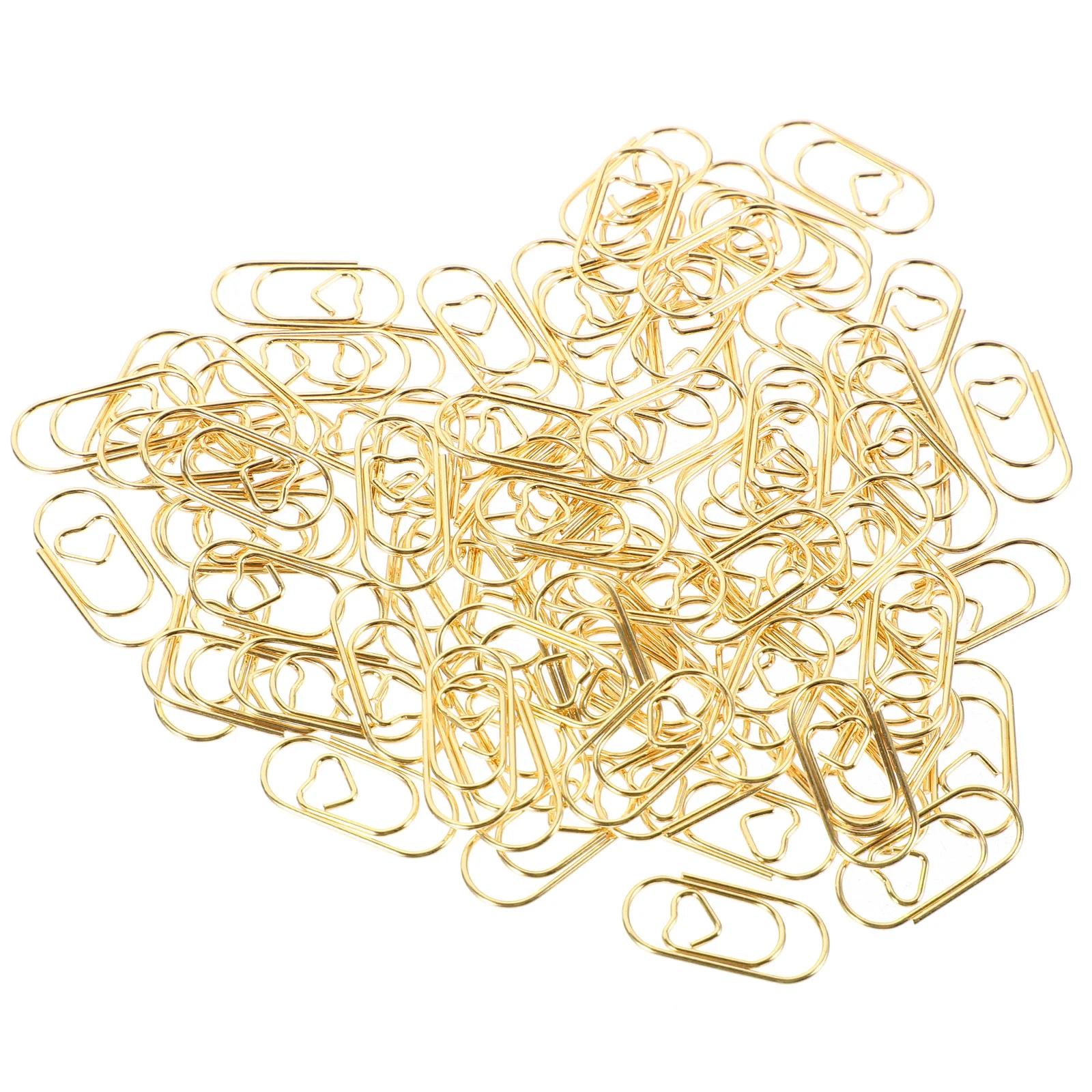 100 Pcs Folder Paper Clip Office Paperclips Colored Metal Small Knitting Ornaments