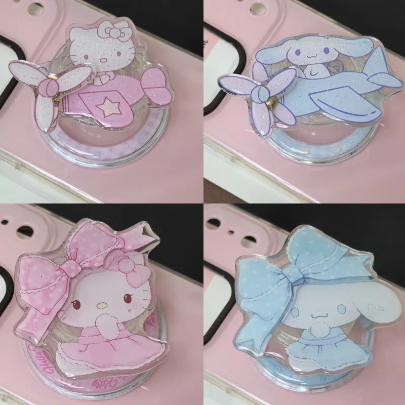 Sanrio Hello Kitty Вращающаяся Магнитная Подставка-Держатель для Телефона Magsafe Griptok для iPhone 18, Складной Чехол с Беспроводной Зарядкой