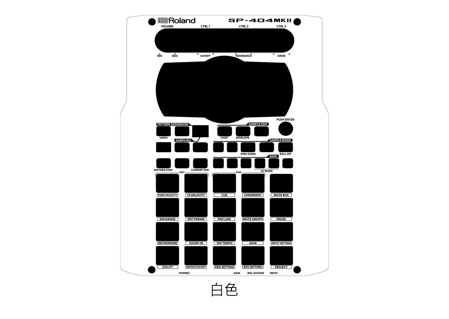 ROLAND SP-404 MK2 Sampler Panel Film, Roland Colorful Sticker(Self Adhesive Film, Not A Device)