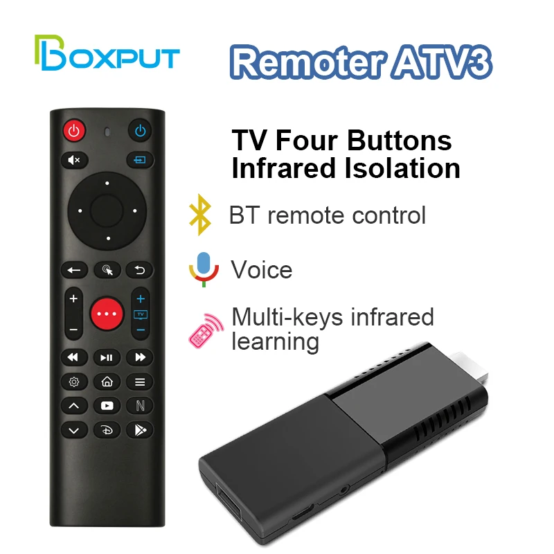 

Remoter ATV3 Remote Control With Voice Support IR Learning Only Exclusive Pairings for iATV Q5 Mini TV Box & iATV Q3 TV Stick