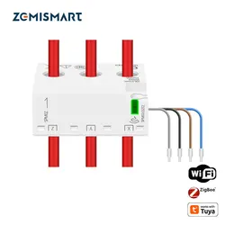 Zemismart Zigbee WiFi Smart Energy Meter 3 Phase Power Monitoring Measure Consumption 63A Work with Tuya Smart Life