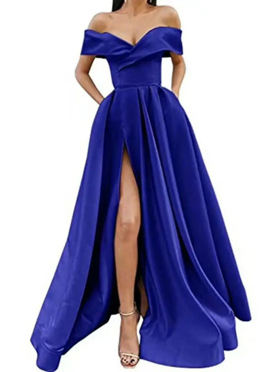 Robe de bal multicolore formelle Dr Deep V-Ne pour femmes, taille haute, Svel Princ, été 2023, Fiber de Polyester