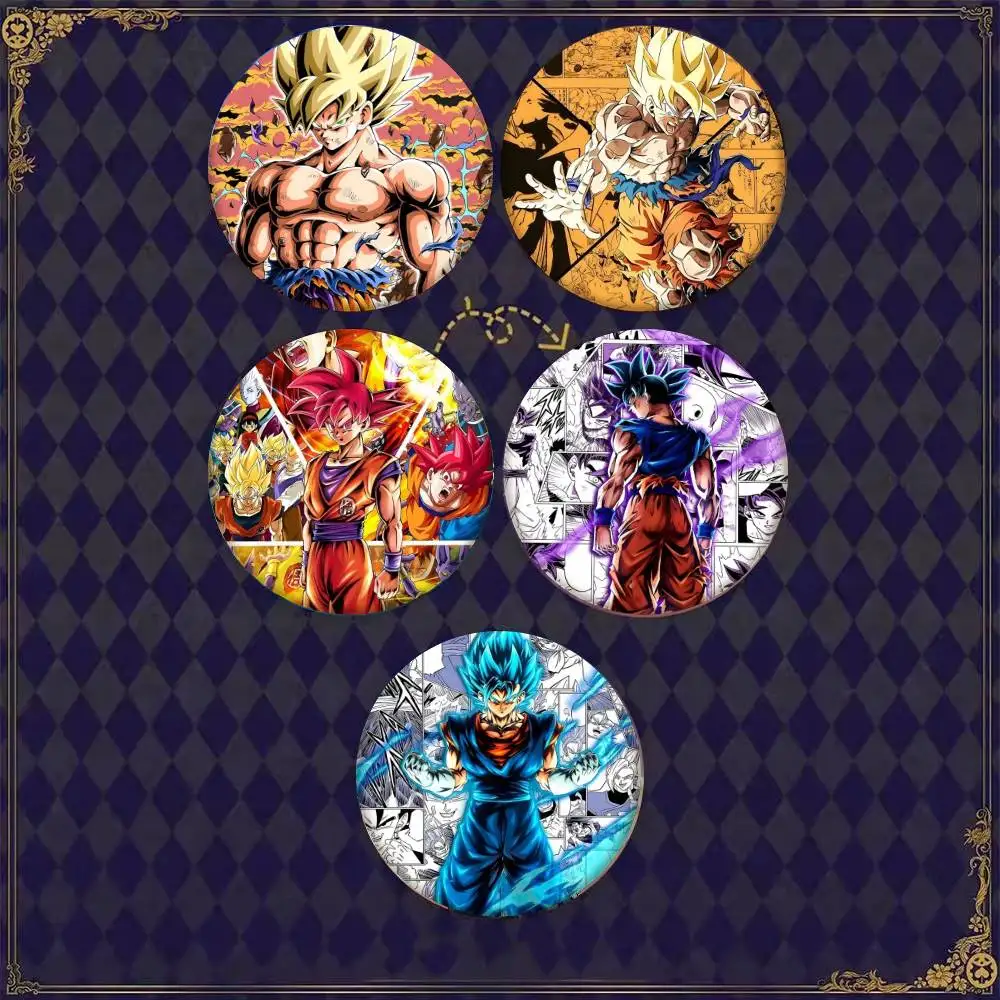 Pin de solapa de lata con insignia de Goku de Dragon Ball para ropa, mochilas y accesorios, diseño de lienzo para pared