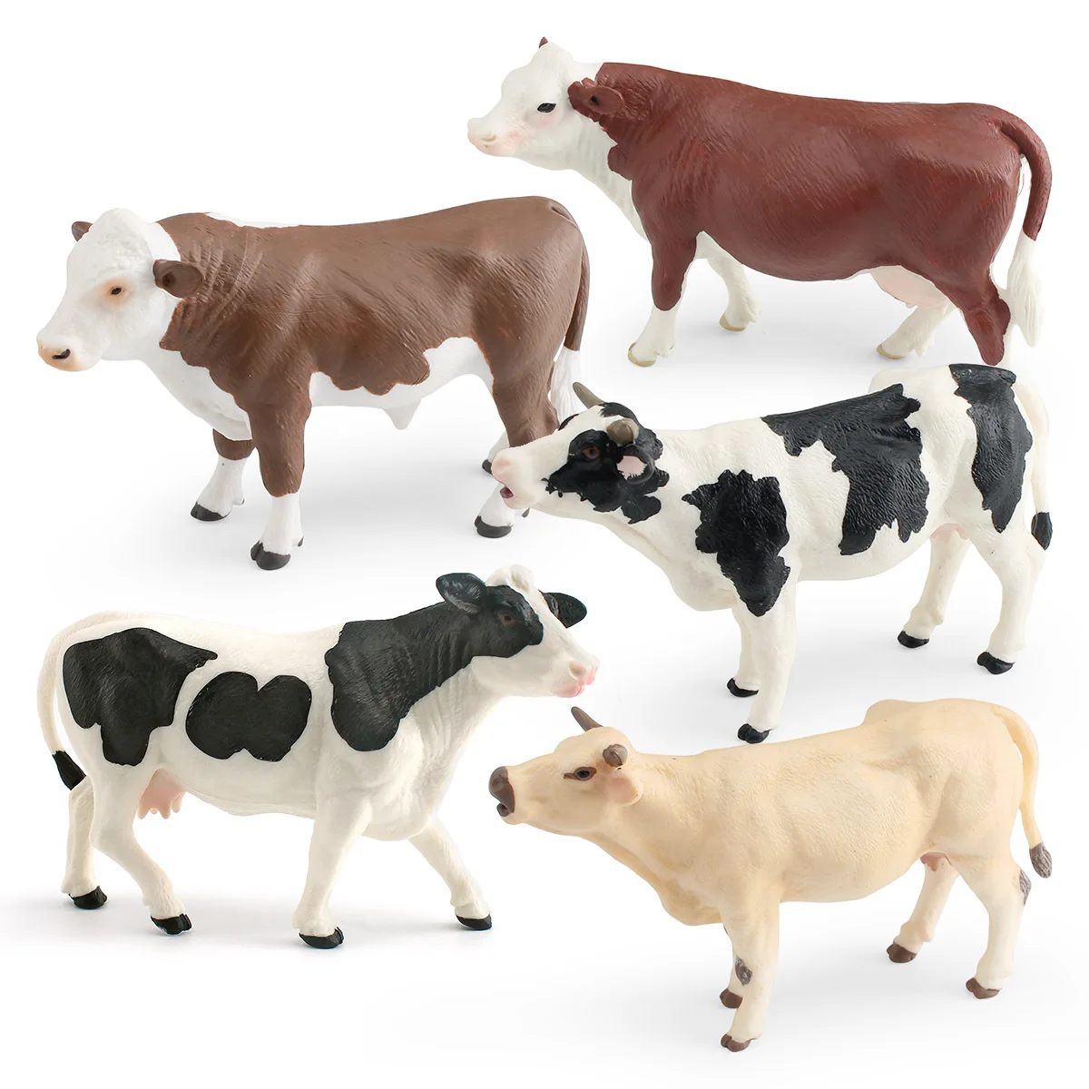 Figuras de animales de simulación, figuras de acción de vaca sólida, modelos de pasto de granja, juguetes divertidos de charolais, regalos para niños