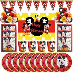 Topolino decorazione per feste di compleanno Cartoon Mickey Minnie tema stoviglie tazze piatti palloncini forniture per feste per bambini ragazzi