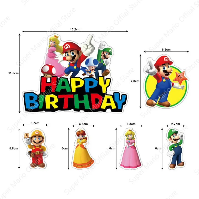 23+1pcs Super Mario Plugin Set Theme Series Cake Decoration Card Kids Birthday Cake Holiday Party Decoration Party Supplies