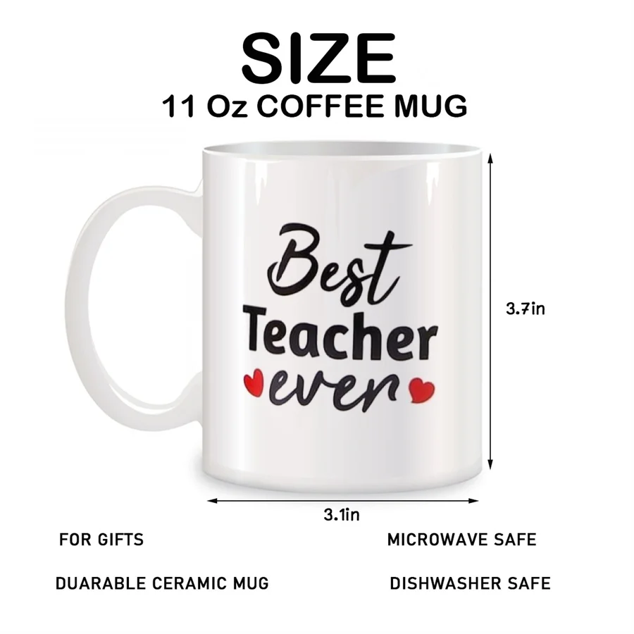 Ceramic cup for the best teacher ever, teacher gratitude gift, birthday gift