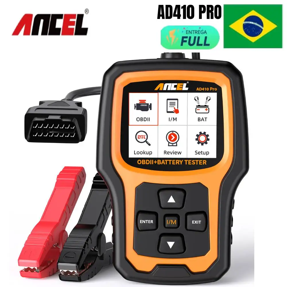 

6 В/12 В считыватель кодов, проверка аккумулятора, двигатель с полной функцией OBD-II, ANCEL AD410 PRO, автомобильные диагностические инструменты, сканер OBD-II