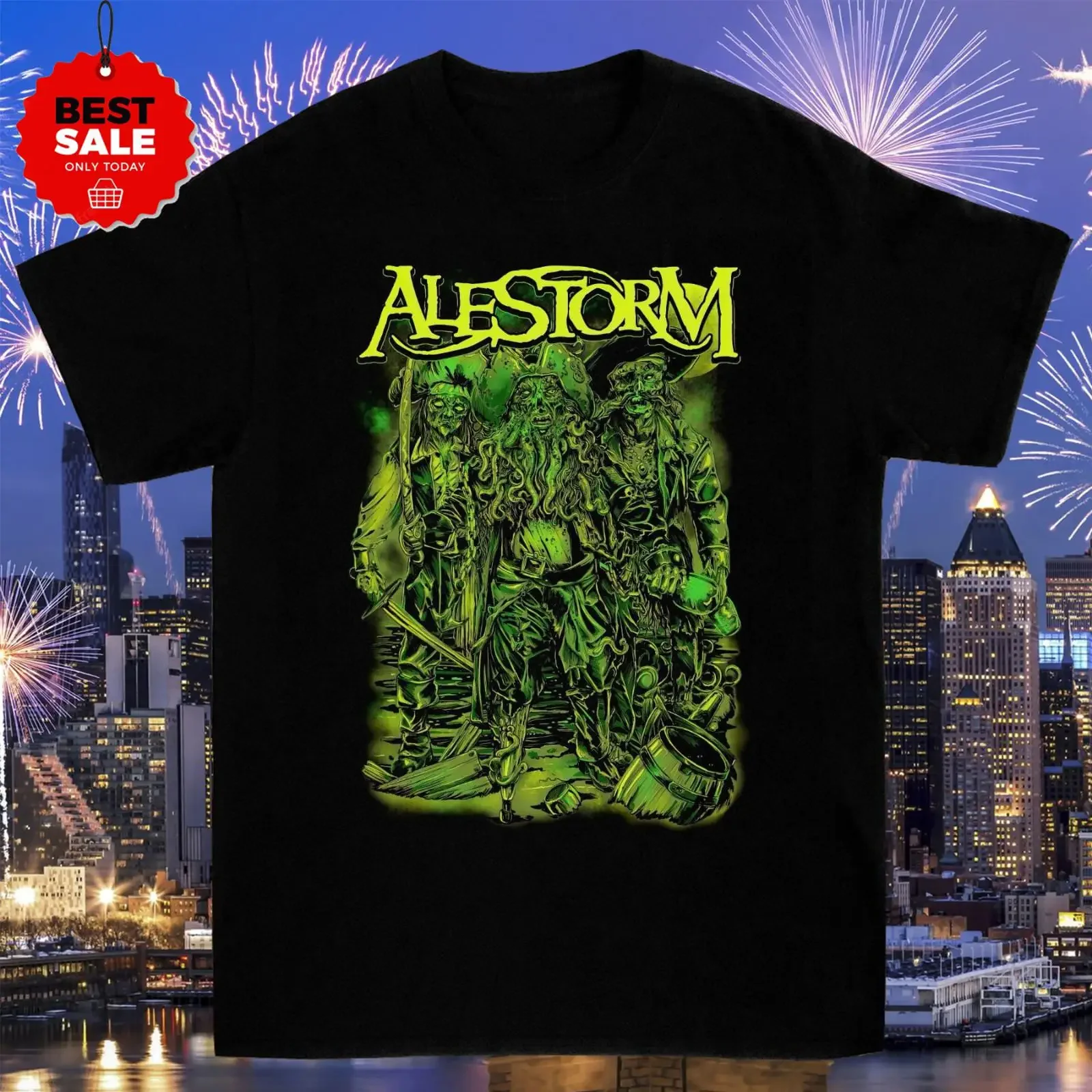 T shirt Alestorm fascia in metallo maglietta nuova S 4XL manica corta vintage Washed streetwear Unisex Slightly Stylish Casual