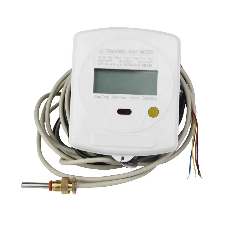 Smart Digital BTU Ultrasonic Heat Meter DN25 with RS485 MBUS Pulse IP68 Protection OEM Customizable Brass Material