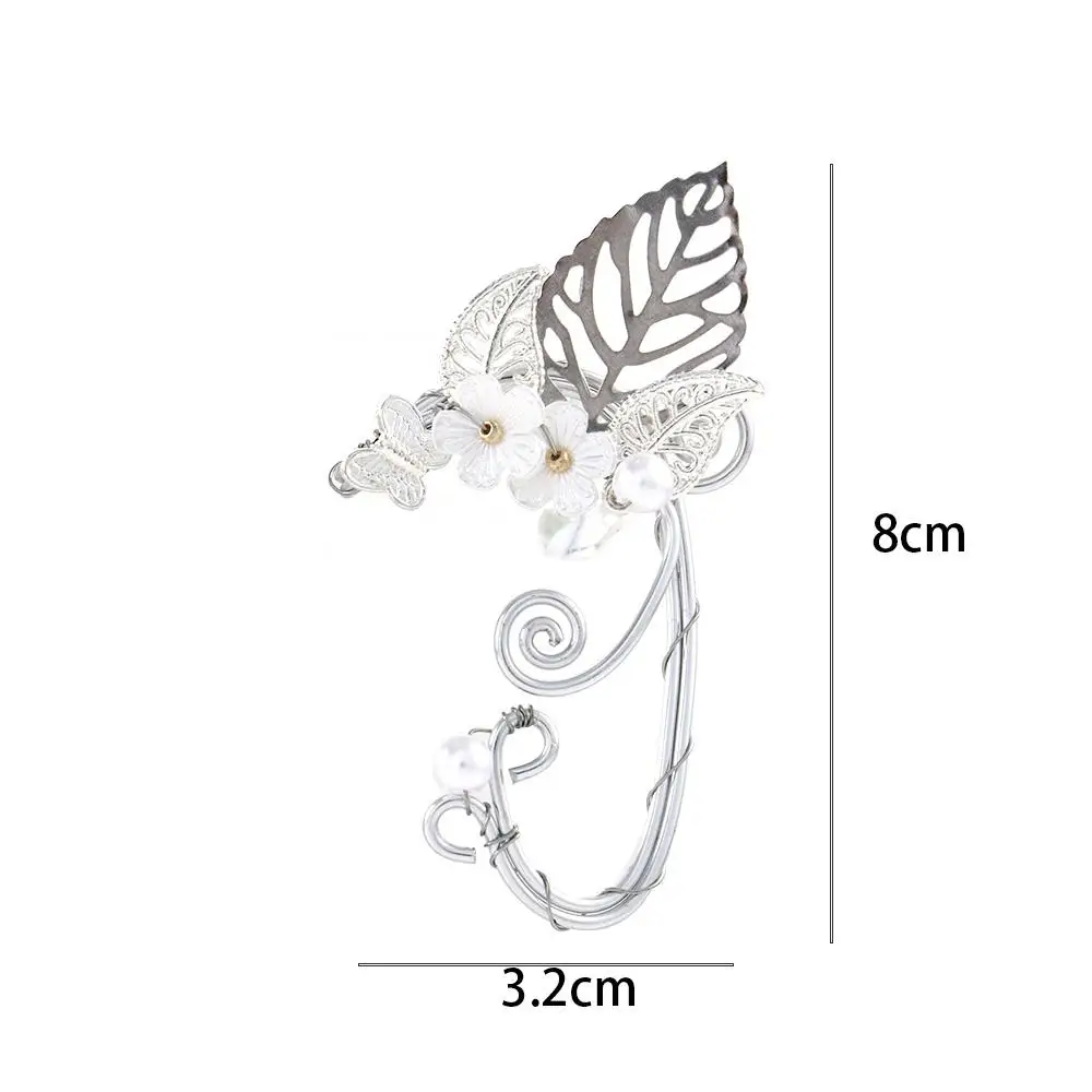 جميل عصري شيك قزم مجوهرات جوفاء غير ثقب زهرة اليسار اليمين الأذن قرط كبس الإكسسوارات أقراط الأذن الكفة